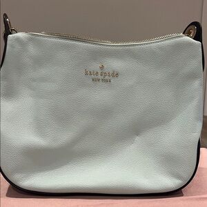 kate spade Mint Green Pebbled Leather Shoulder Bag with Gold Logo